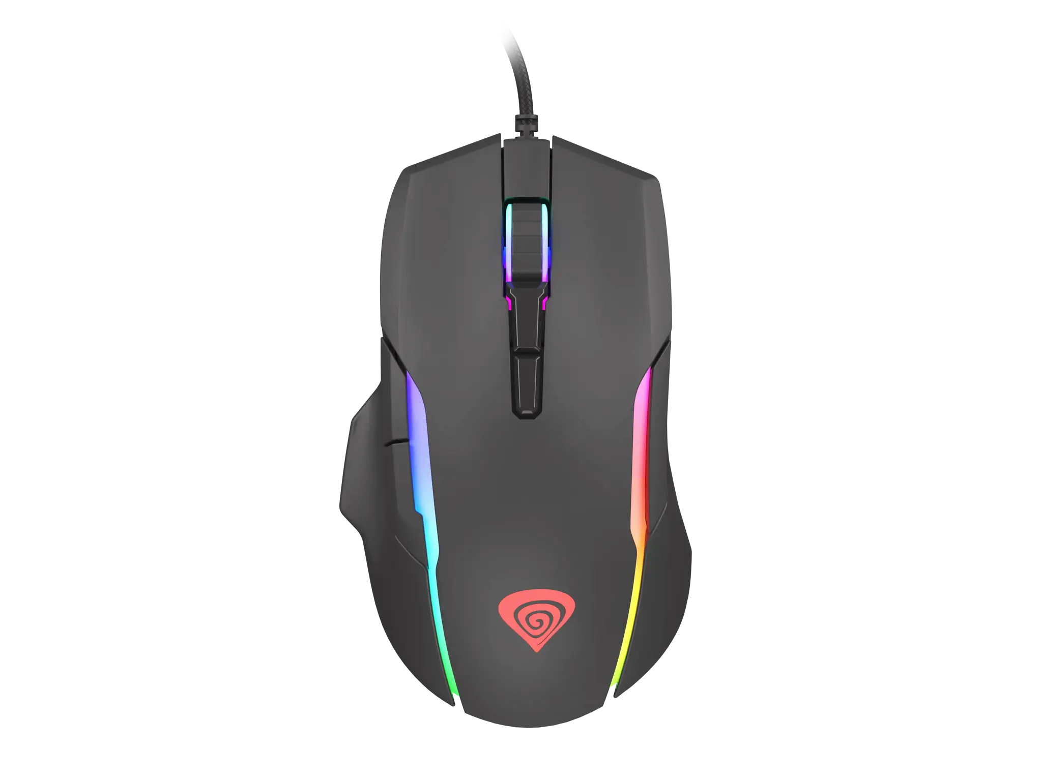 NATEC Genesis žaidimų pelė Xenon 220 optinė 6400DPI su programine įranga RGB apšviesta juoda