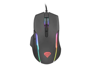 NATEC Genesis žaidimų pelė Xenon 220 optinė 6400DPI su programine įranga RGB apšviesta juoda