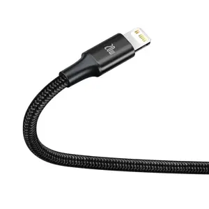 "Baseus Rapid" serijos "3-in-1" USB-C kabelis M+L+T 20W 1,5 m juodas (juodas)