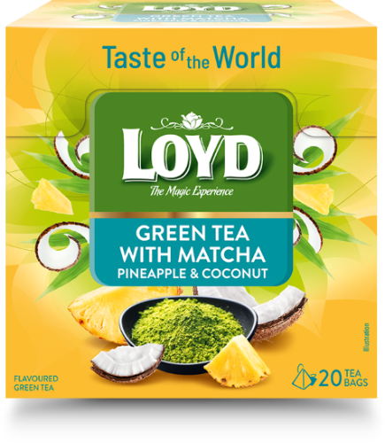 Arbata LOYD Green Matcha&Pineapple, Coconut 20 x 1,5g