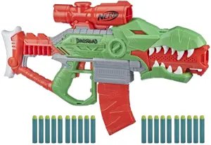 Nerf DinoSquad Rex-Rampage Motorizuotas strėlių šaudyklė, 10 strėlių spaustukas, 20 strėlių, 10 str…