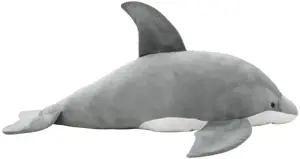 Minkštas žaislinis delfinas, pilkas, pliušinis
