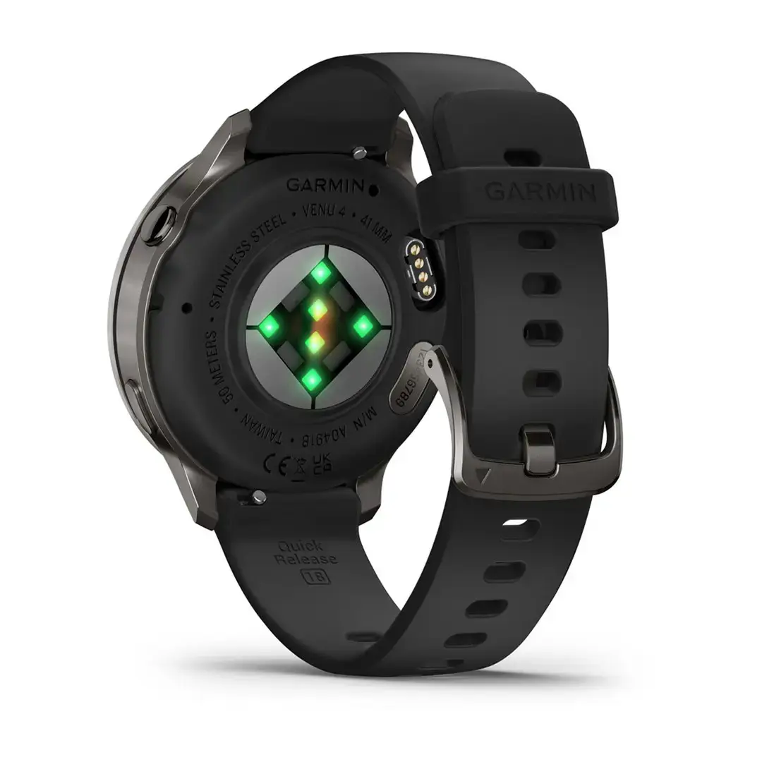 Garmin Venu 4 3.05 cm (1.2") AMOLED 41 mm Digital 390 x 390 pixels Touchscreen Black Wi-Fi GPS (satellite)