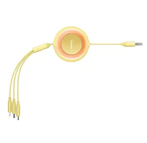 Baseus Bright Mirror 2 3in1 USB Type A cable - micro USB + Lightning + USB Type C 3.5A 1.1m yellow (CAMJ010011)