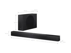 Sharp 2.1 Dolby Atmos/DTS Virtual:X Soundbar with Slim Wireless Subwoofer | HT-SBW310 | 330 W | Bluetooth | Black | Wireless connection