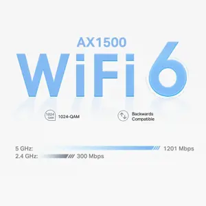 TP-Link AX1500 Whole Home Mesh Wi-Fi 6 System, White, Internal, Mesh router, 190 m², 0 - 40 °C, -40 - 60 °C