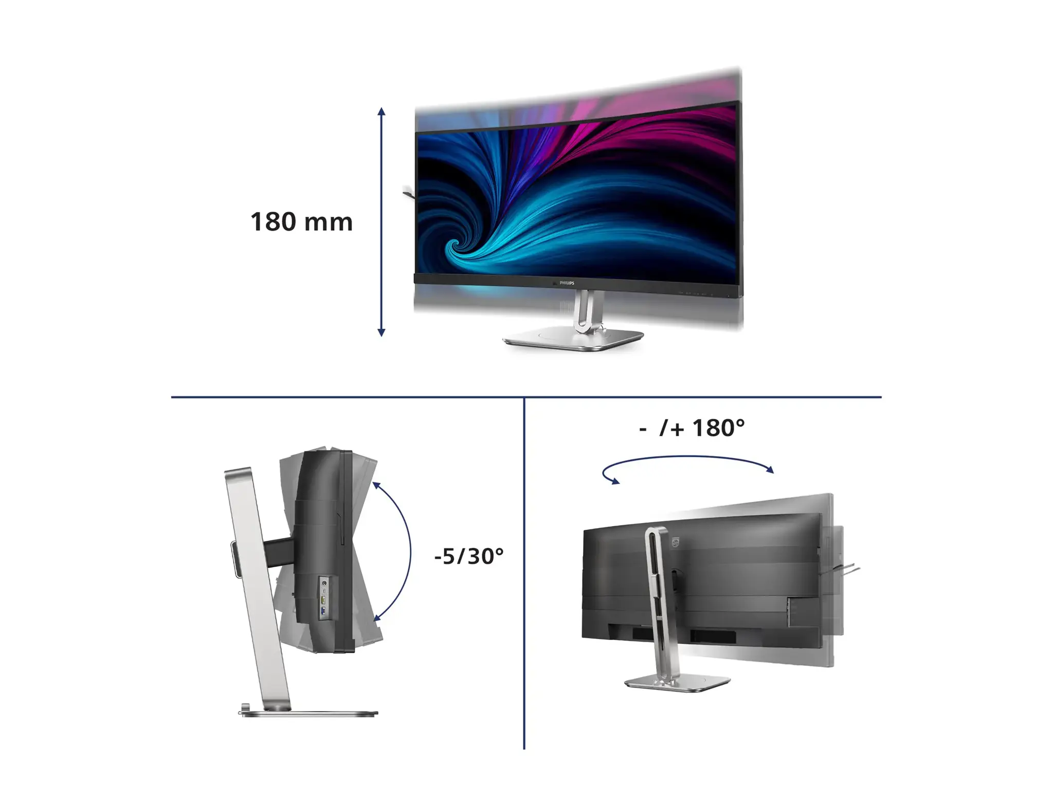 PHILIPS 34B2U5900C/00 34" DUAL Mode Curved Business monitor 21:9/5120x2160/350cdm2/2ms/DP HDMI USB-C | Philips | 34B2U5900C/00 | 34 " | VA | 21:9 | 120 Hz | 2 ms | 5120 x 2160 pixels | 450 cd/m² | HDMI ports quantity 2