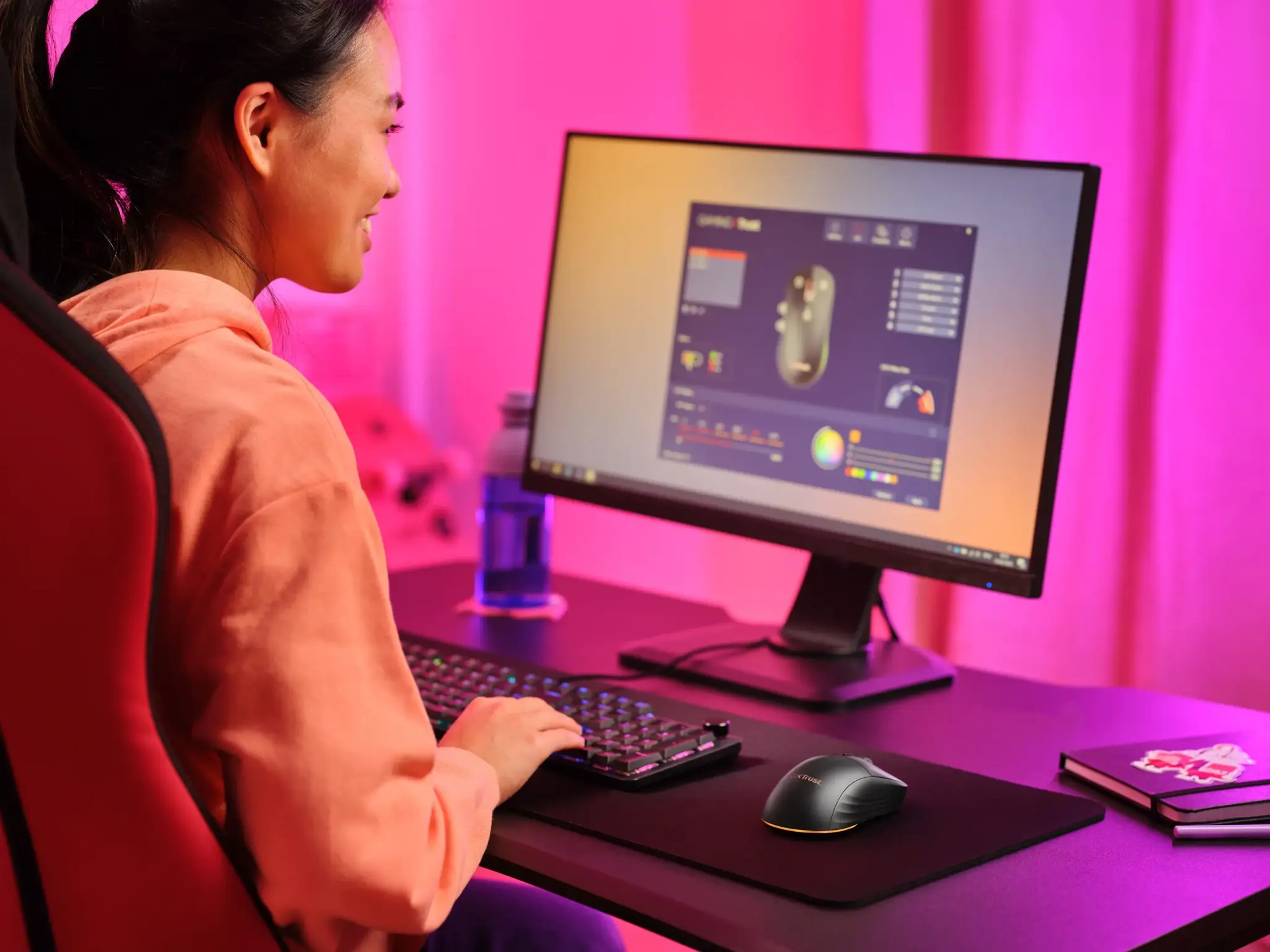 Trust GXT 927 Redex+, Right-hand, Laser, RF Wireless + USB Type-A, 25600 DPI, Black