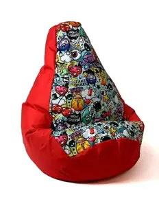 "Sako" krepšys Pouffe Pear print red-graffiti XL 130 x 90 cm