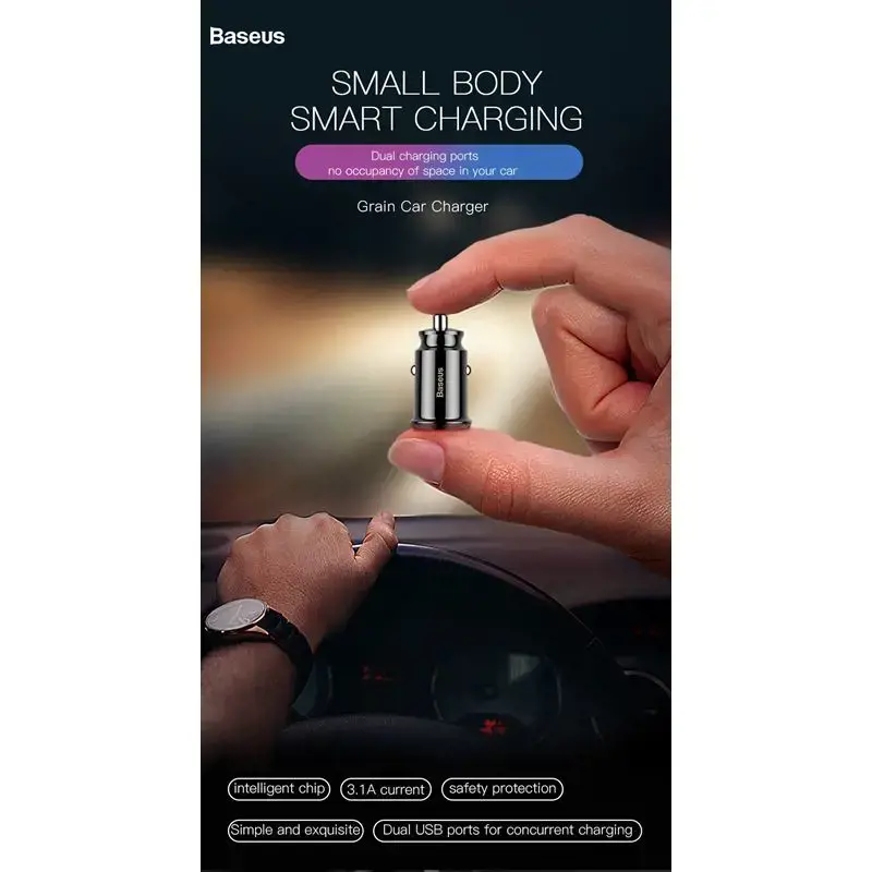 Baseus CCALL-ML01 automobilinis įkroviklis 2x USB | 5V | 3.1A juodas