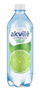 Stalo vanduo AKVILĖ, su žaliosios citrinos aromatu, gazuotas, 0,6 l