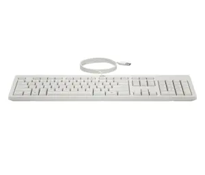 HP 225 G2 USB Wired Mouse Keyboard Combo, Copilot Key - Cashmere White - ESTONIAN