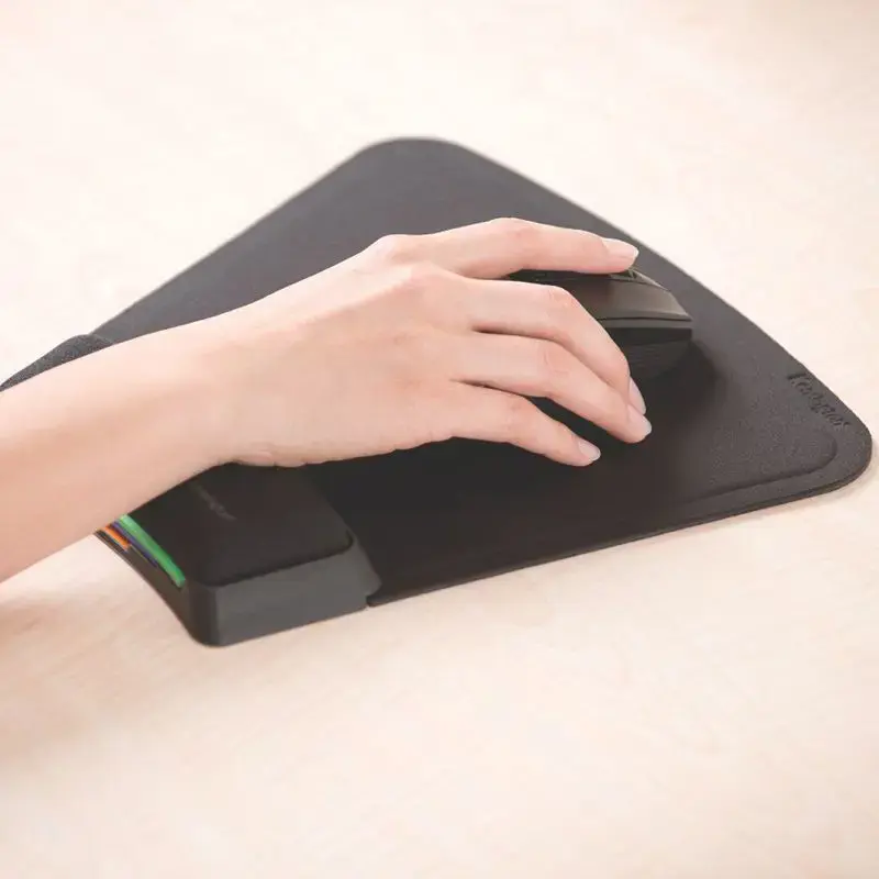 "Kensington SmartFit®" pelės kilimėlis, juodas, vienspalvis, riešo atrama, žaidimų pelės kilimėlis