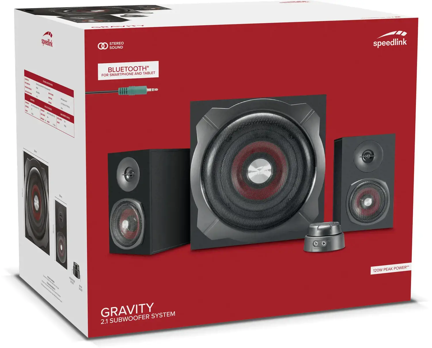 "Speedlink" garsiakalbiai "Gravity 2.1", juodi (SL-820015-BK)