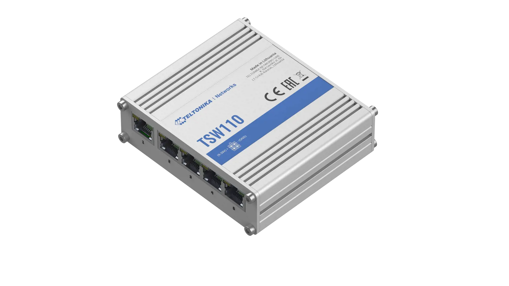 "Teltonika" komutatorius TSW110 PoE pasyvus, nevaldomas, 1 Gbps (RJ-45) prievadų kiekis 5