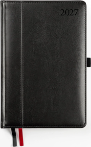 Darbo knyga AMBASSADOR BLACK EDITION, 2027, PU, A5, matinė juoda