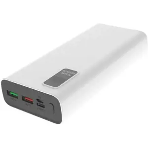 Platinet power bank 20000mAh PD QC LED, baltos spalvos