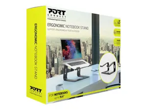 "Port Designs" 901103 Nešiojamojo kompiuterio stovas 39,6 cm (15,6"), aliuminis, juodas