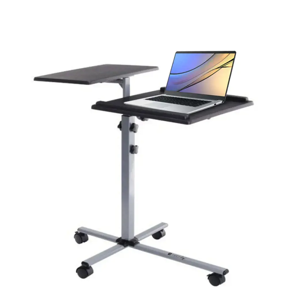 TECHLY 101485 Techly Universalus projektoriaus / nešiojamojo kompiuterio vežimėlis su dviem reguliuojamomis lentynomis, juodas