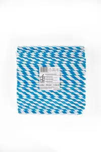 Popieriniai šiaudeliai ZigZag, mėlyni/dryžuoti, D 8 mm, L 24 cm, 250 vnt