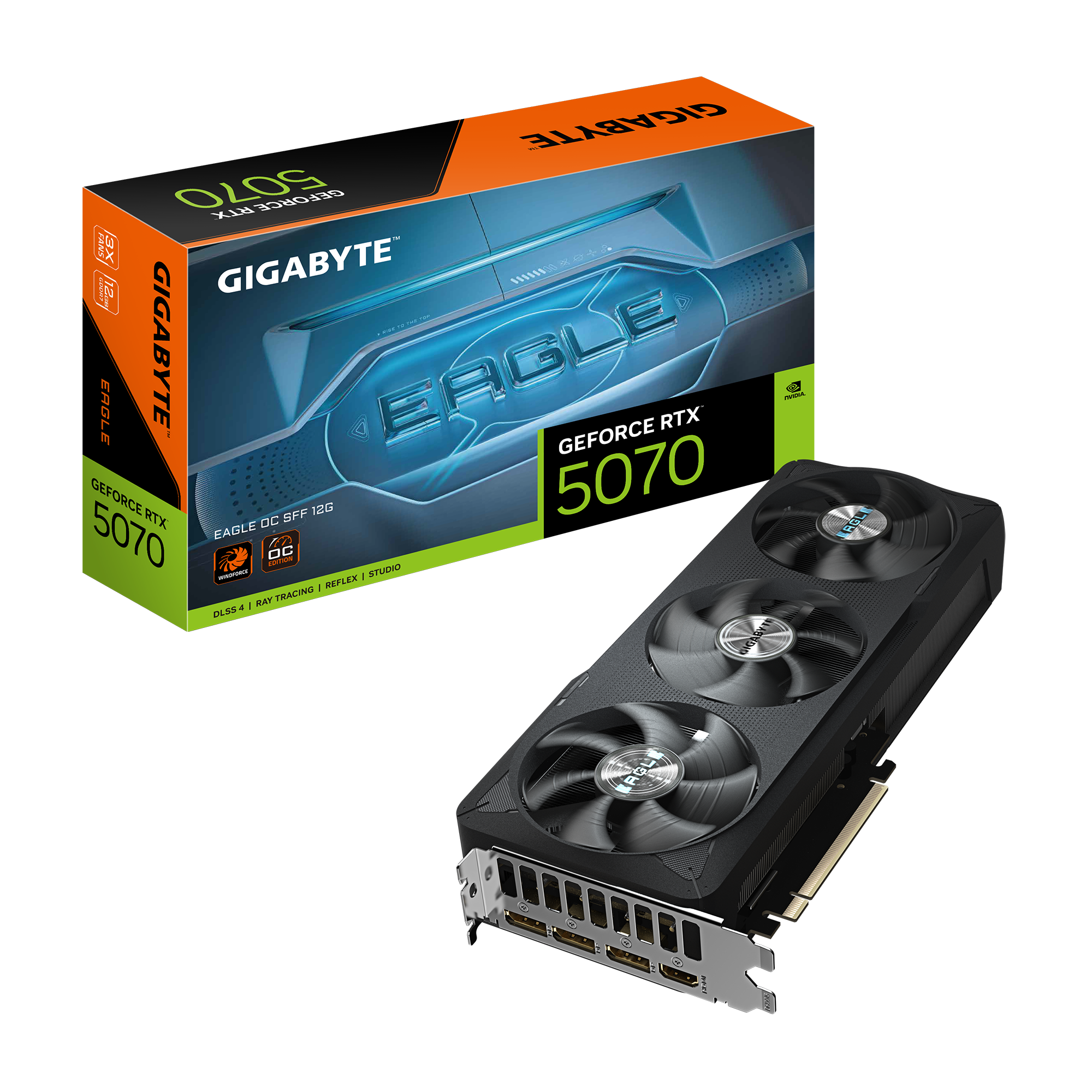 Vaizdo plokštė GIGABYTE GeForce RTX 5070 12 GB, GDDR7, GV-N5070EAGLE OC-12GD