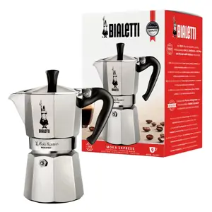 "Bialetti Moka Express" Moka puodas 0,55 l, juodas, sidabrinis