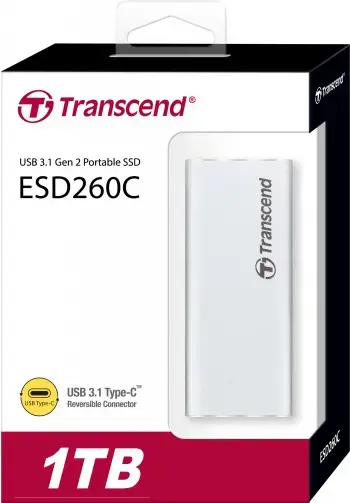 TRANSCEND 1 TB išorinis SSD diskas ESD260C USB 3.1 Gen 2 Type C