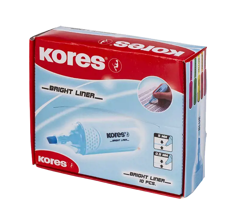 Teksto žymeklis KORES BRIGHT LINER, mėlyna