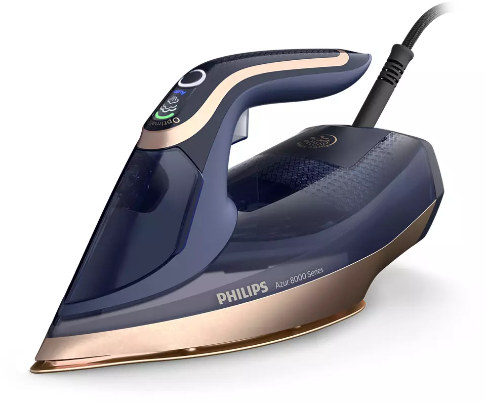 "Philips" DST8050/20, garų lygintuvas, "SteamGlide Elite" padas, 3 m, 260 g/min, mėlynas, auksinis, 85 g/min