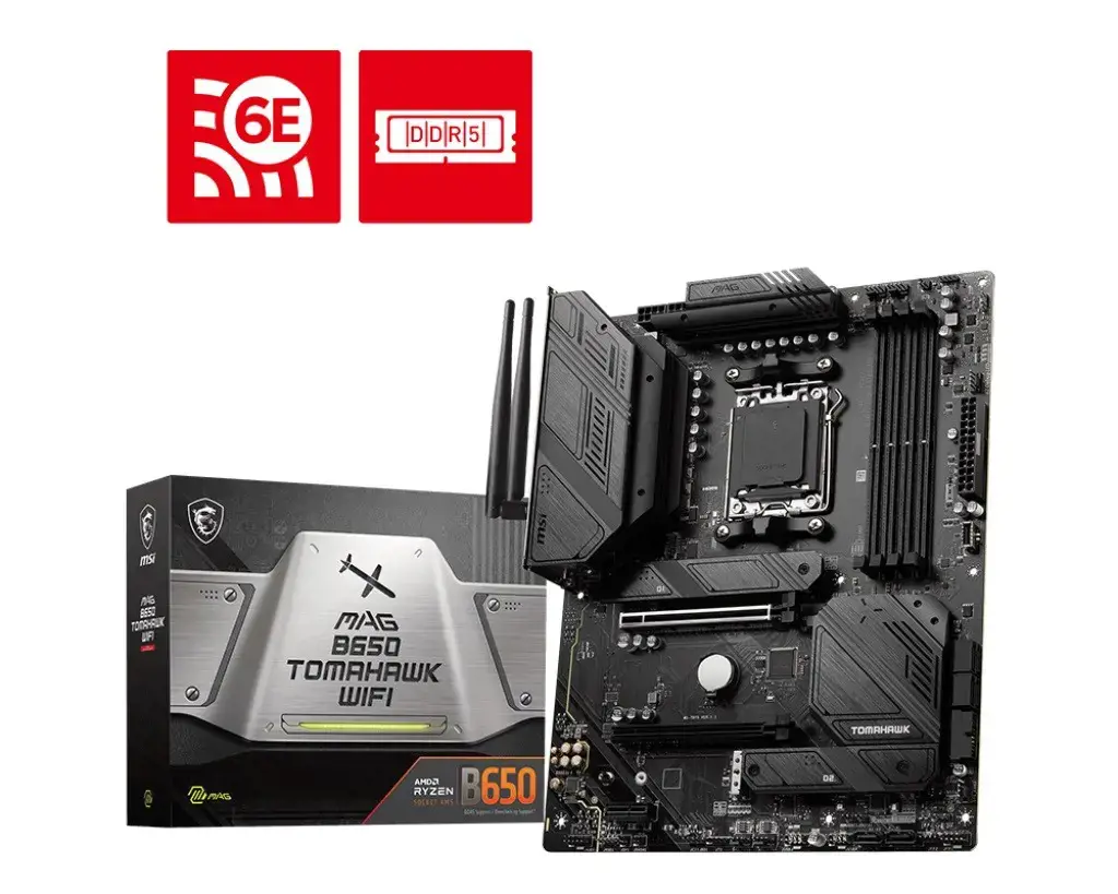 MSI MAG B650 Tomahawk WIFI, AMD, "Socket AM5", "AMD Ryzen 7 7th Gen", "AMD Ryzen 9 7th Gen", "Socket AM5", DDR5-SDRAM, 128 GB