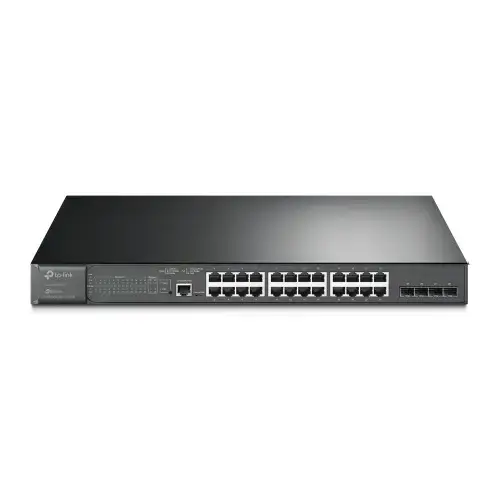 "TP-Link JetStream" 28 prievadų Gigabit L2 valdomas komutatorius su 24 prievadais PoE+, valdomas, L2/L3, Gigabit Ethernet (10/100/1000), maitinimas per Ethernet (PoE), montuojamas į spintą, 1U