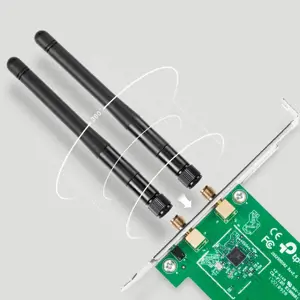 TP-LINK 300MBit/s WLAN-N PCI Express adapteris Atheros-Chipsatz 2T2R 2,4 GHz 802.11b/g/n 2 nuimamos antenos