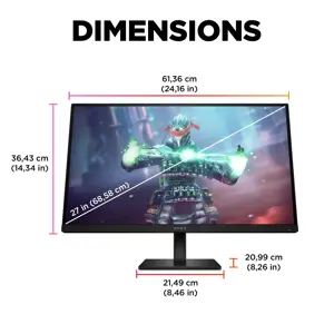 "HP OMEN by HP 27k", 68,6 cm (27 colių), 3840 x 2160 taškų, "4K Ultra HD", 1 ms, juoda