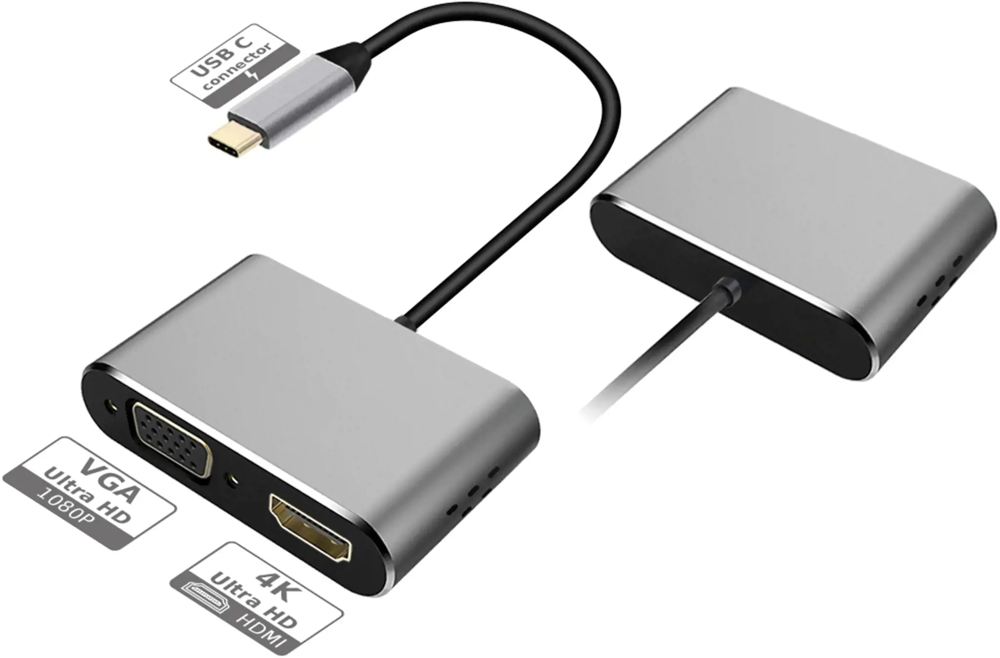 Plokštės adapteris USB-C - HDMI/VGA (45224)