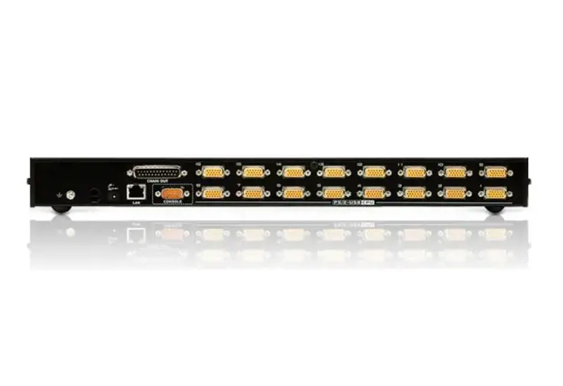 ATEN 16-Port USB - PS/2 VGA KVM Over IP Switch with USB Peripheral port, 2048 x 1536 pixels, Ethernet LAN, QXGA, Rack mounting, 11 W, 1U