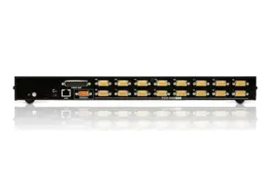 ATEN 16-Port USB - PS/2 VGA KVM Over IP Switch with USB Peripheral port, 2048 x 1536 pixels, Ethernet LAN, QXGA, Rack mounting, 11 W, 1U
