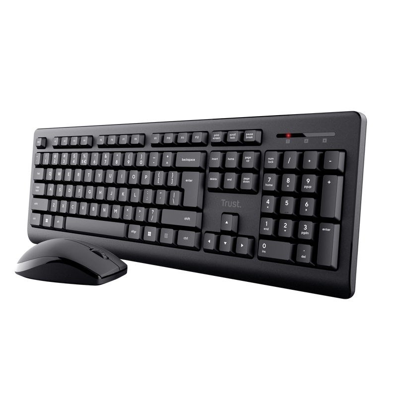 Trust Primo, Wireless, RF Wireless, Membrane, QWERTY, Black, Mouse included