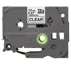 Juostelė BROTHER TZE-131, 12mmx8m, juodos raidės, skaidrus fonas
