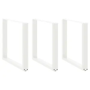 Valgomojo stalo kojelės, 3 vnt., baltos, 80x(72-73) cm, plienas, U formos