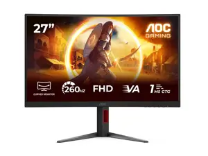 AOC C27G4Z2 Curved 27" 1920x1080/16:9/300cd/m2/1ms HDMI, DisplayPort, Headphone out | AOC