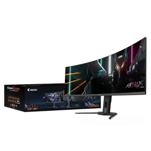 GIGABYTE AORUS CO49DQ OLED Curved Gaming Monitor - 5120x1440(DQHD), 1800R, 144Hz, 0.03ms, KVM, FreeSync Premium Pro, HDMI 2.1, 124.5 cm (49"), 5120 x 1440 pixels, DQHD, OLED, 0.03 ms, Black