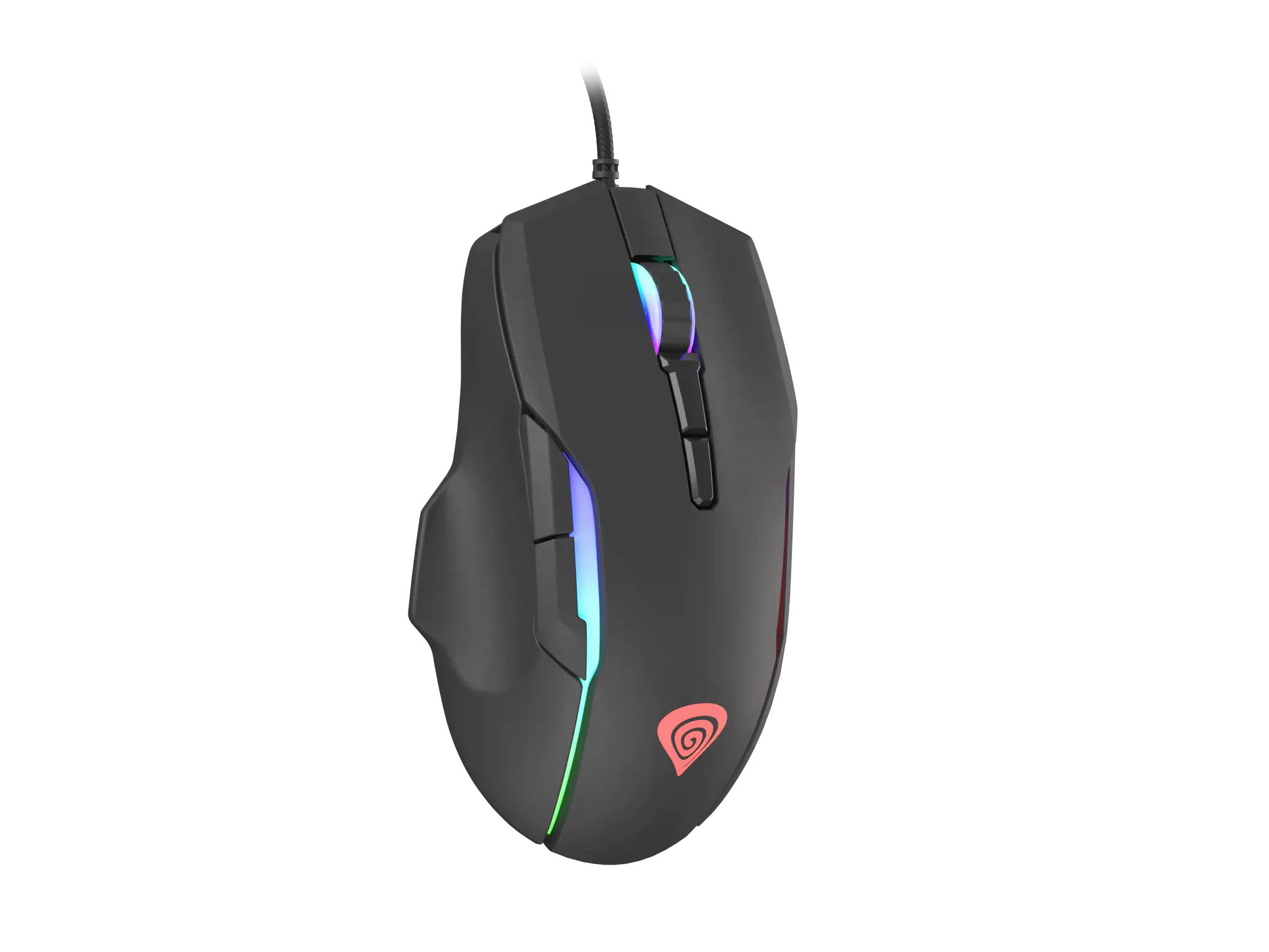 NATEC Genesis žaidimų pelė Xenon 220 optinė 6400DPI su programine įranga RGB apšviesta juoda