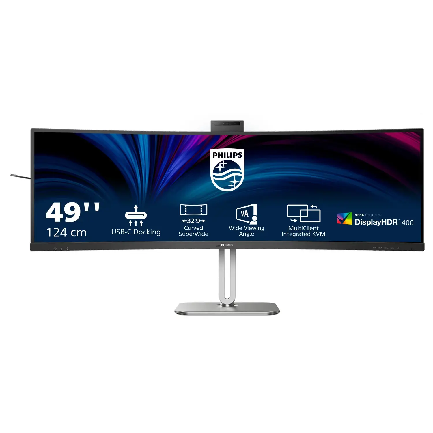 Philips 5000 series 49B2U5900CH/00, 124 cm (48.8"), 5120 x 1440 pixels, Dual QHD, LCD, 4 ms, Black