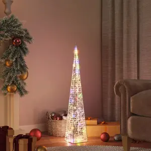 Akrilinė LED dekoracija kūgis, įvairiaspalvis, 90cm