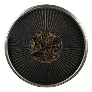 Gifts Amsterdam Sieninis laikrodis Radar Stefan, juodas/auksinis, 80cm