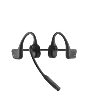 SHOKZ OpenComm2 2025 Upgrade Wireless Bluetooth Bone Conduction Videoconferencing Headset with USB-C Charging Port | 16 Hr Talk Time, 29m Wireless Range, 1 Hr Charge Time | Includes Noise Cancelling Boom Mic, Black, Wireless, Office/Call center, 35 g, Headset, Black