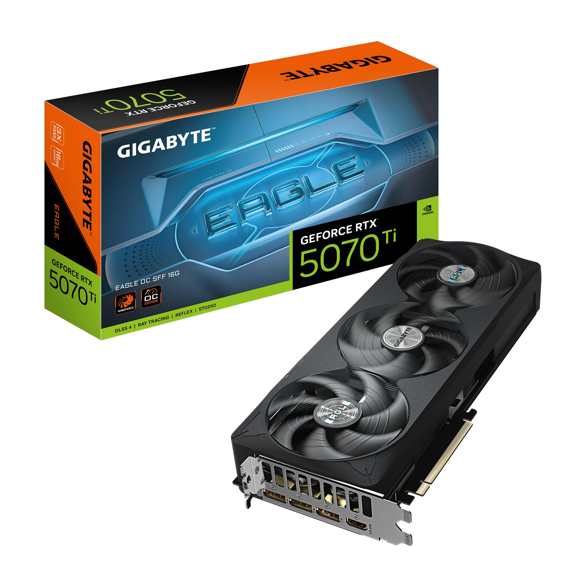 Vaizdo plokštė GIGABYTE GeForce RTX 5070 Ti 16 GB, GDDR7, GV-N507TEAGLE OC-16GD 1.0