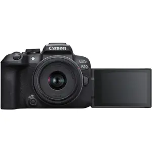 "Canon EOS R10 + RF-S 18-45mm F4.5-6.3 IS STM, 24,2 MP, 6000 x 4000 taškų, CMOS, 2,5x, 4K Ultra HD, juoda