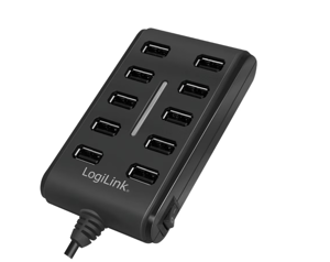 LOGILINK UA0125 LOGILINK - 10 prievadų USB2.0 šakotuvas su jungikliu ON / OFF