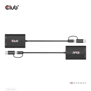 CLUB3D USB Gen1 Type-C/-A to Dual HDMI (4K/30Hz) / VGA (1080/60Hz), 0.22 m, USB Type-C, HDMI + VGA (D-Sub), Male, Female, Straight